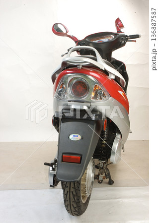 Motor Bike display in a showroom Motor Bike display in a showroom 136887587
