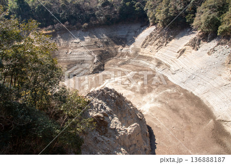 高知県土佐郡の枯渇した吉野川上流 高知県土佐郡の枯渇した吉野川上流 136888187