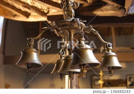 Metal Bell in a temple 136888283
