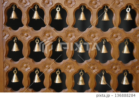 Metal Bell in a temple 136888284