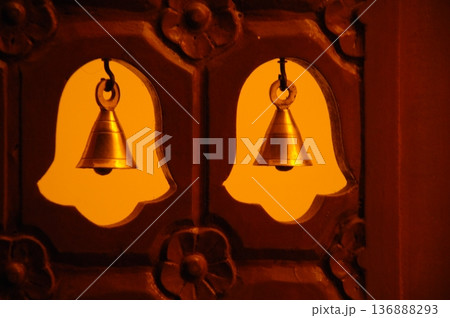 Metal Bell in a temple Metal Bell in a temple 136888293