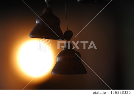 Metal Bell in a temple Metal Bell in a temple 136888320