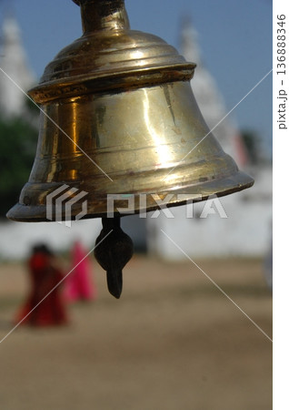 Metal Bell in a temple 136888346