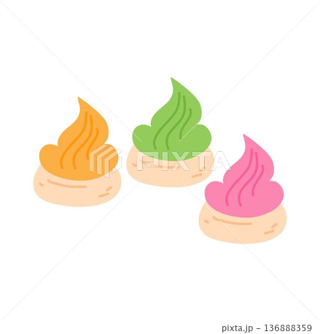 Gem rose biscuits with colorful sugar sprinkles 136888359
