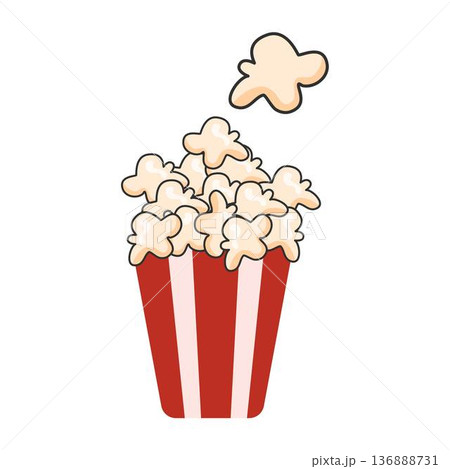 popcorn cup illustration, cinema snack icon popcorn cup illustration, cinema snack icon 136888731