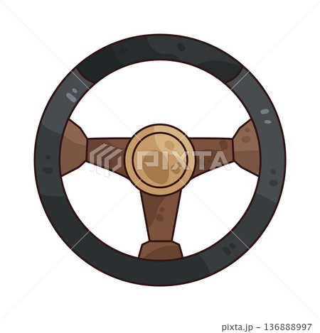 Illustration of steering wheel 136888997