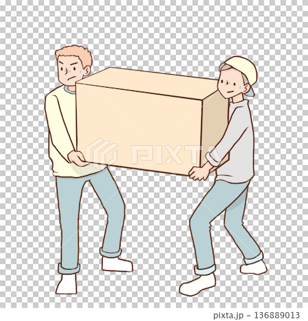 荷物を運ぶ宅配業者 136889013