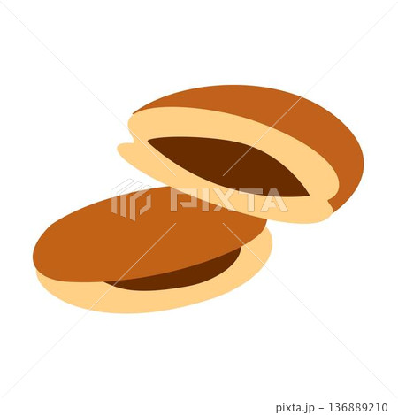 Illustration of Japanese Dorayaki Dessert Illustration of Japanese Dorayaki Dessert 136889210