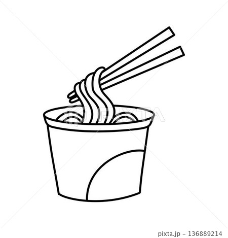 Noodles in a Cup Outline Noodles in a Cup Outline 136889214