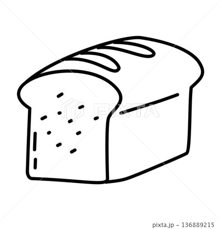 outline of a loaf sliced bread 136889215