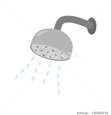 Showerhead Flat Icon, shower Water Illustration 136889216