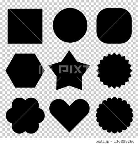 Basic geometric shapes and frame decoration set Basic geometric shapes and frame decoration set 136889266