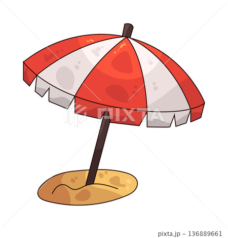 Illustration of Beach Umbrella Illustration of Beach Umbrella 136889661