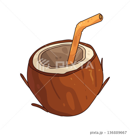 Illustration of coconut drink Illustration of coconut drink 136889667