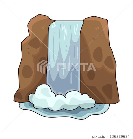Illustration of Waterfall 136889684