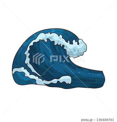 Illustration of Ocean Wave 136889701