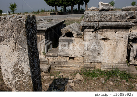 Explore the Ancient Ruins and Historical Sites of Pamukkale Surrounded by Lush Greenery and Unique Geological Formations Explore the Ancient Ruins and Historical Sites of Pamukkale Surrounded by Lush Greenery and Unique Geological Formations 136889928