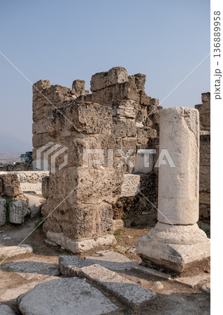 Exploring the Ancient Ruins of Laodikeia With Standing Pillars and Stone Structures Exploring the Ancient Ruins of Laodikeia With Standing Pillars and Stone Structures 136889958