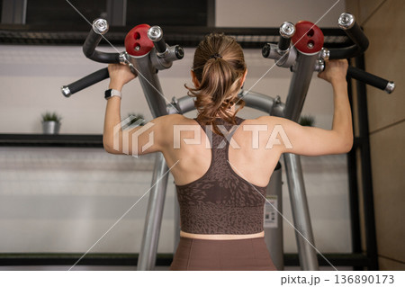 Fitness Enthusiast Performing a Strength Training Exercise in a Modern Gym Environment During Daytime Fitness Enthusiast Performing a Strength Training Exercise in a Modern Gym Environment During Daytime 136890173