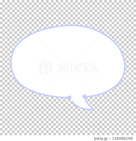 薄い青色のシンプルなふきだし 薄い青色のシンプルなふきだし 136890199
