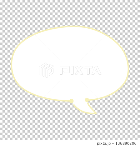 A simple light yellow speech bubble A simple light yellow speech bubble 136890206