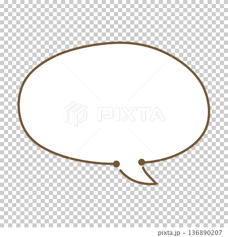 茶色のシンプルなふきだし 茶色のシンプルなふきだし 136890207