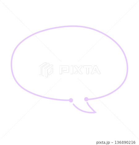 薄い紫のシンプルなふきだし 136890216