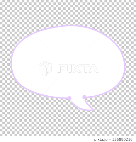 薄い紫のシンプルなふきだし 136890216