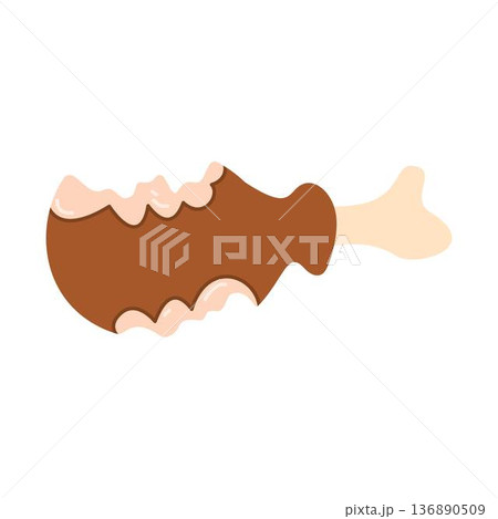 Chicken Leg Leftover Waste Food Illustration 136890509