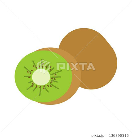 Kiwi fruit, fresh tropical plant illustration Kiwi fruit, fresh tropical plant illustration 136890516
