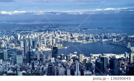 空撮した東京湾周辺のベイエリア 136890649