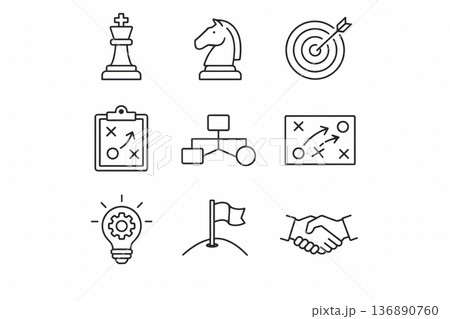 Exploring Strategy Through Symbols Like Chess Pieces, Diagrams, and Ideas With Emphasis on Planning and Teamwork in a Creative Space 136890760