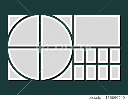 Template collage of thirteen frames, images, photo 136890940