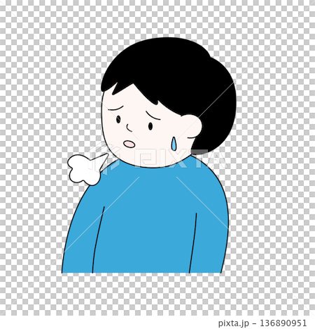 Illustration of a depressed man sighing Illustration of a depressed man sighing 136890951