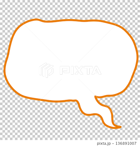 Orange Unstable Speech Bubble 136891007