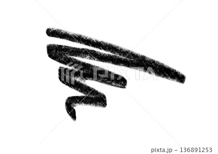 A black stroke from a cosmetic eyebrow pencil. Isolated on a white background. A black stroke from a cosmetic eyebrow pencil. Isolated on a white background. 136891253