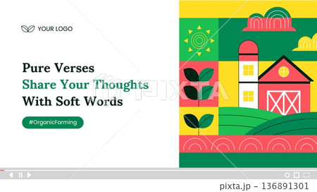 Organic Farming Process Flat Cartoon Hand Drawn Thumbnail Template 136891301