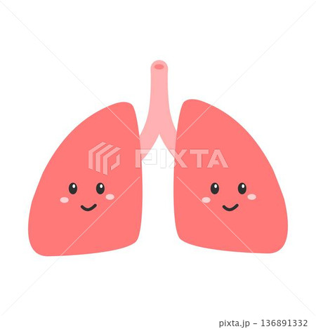 Strong healthy lungs character Strong healthy lungs character 136891332
