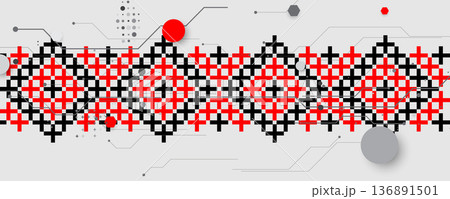 Ukrainian moderm technology background for science and business theme Ukrainian moderm technology background for science and business theme 136891501