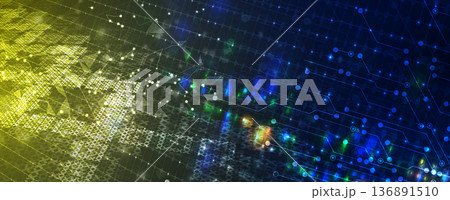 Ukrainian moderm technology background for science and business theme Ukrainian moderm technology background for science and business theme 136891510