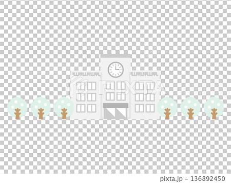 冬の学校校舎 イラスト 冬の学校校舎 イラスト 136892450
