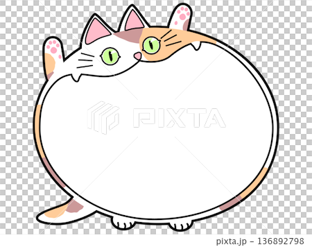 Cat speech bubble (calico cat) / big mouth Cat speech bubble (calico cat) / big mouth 136892798