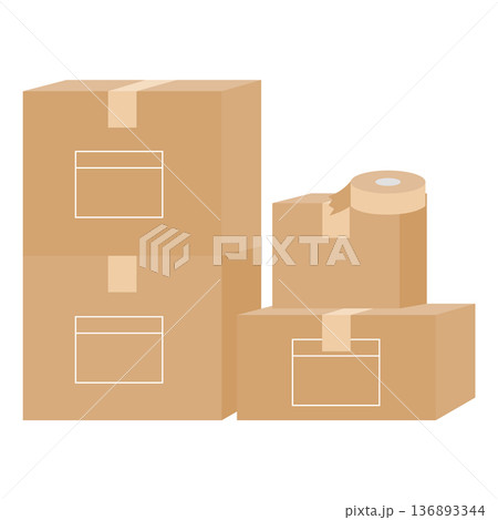 段ボールのイラスト 136893344