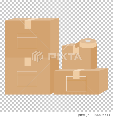 段ボールのイラスト 136893344