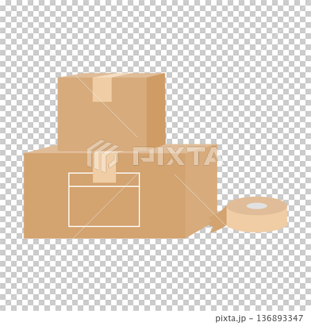 Illustration of cardboard 136893347