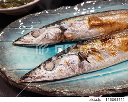 サンマの塩焼き 秋の味覚 136893351