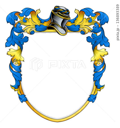 Coat of Arms Crest Family Heraldic Medieval Shield 136893389