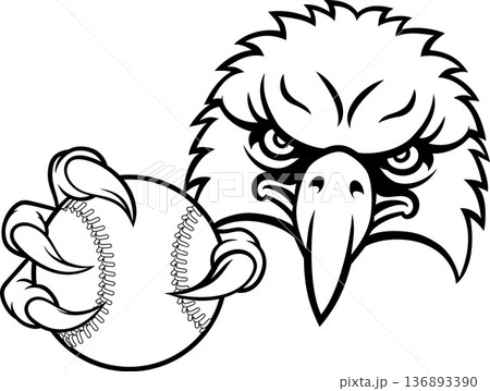 Eagle Hawk Baseball Softball Bald Eagles Mascot 136893390