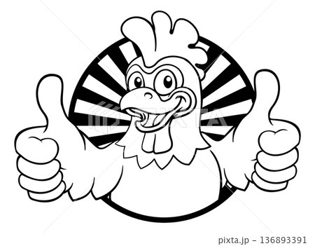 Chicken Cartoon Rooster Cockerel Bird Mascot 136893391