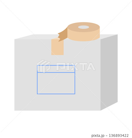 白いダンボールのイラスト 136893422